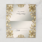 Golden Floral Place Card (Buitenkant ongevouwen)
