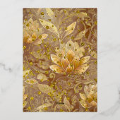Golden Floral Sweet 16 Invitation Foil Invitation (Verso)
