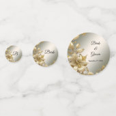 Golden Floral Table Confetti (Voorkanten)