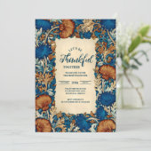 Golden Floral Thanksgiving Celebration Kaart (Staand voorkant)