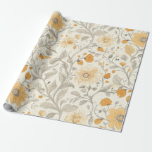 Golden Floral Vine Pattern Design