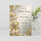 Golden Floral Vrijgezellenfeest Kaart (Staand voorkant)