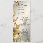 Golden Floral Wedding Programma (Voorkant)