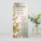Golden Floral Wedding Programma (Staand voorkant)