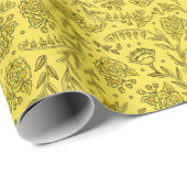 Golden floral wrapping paper cadeaupapier (Rol Hoek)