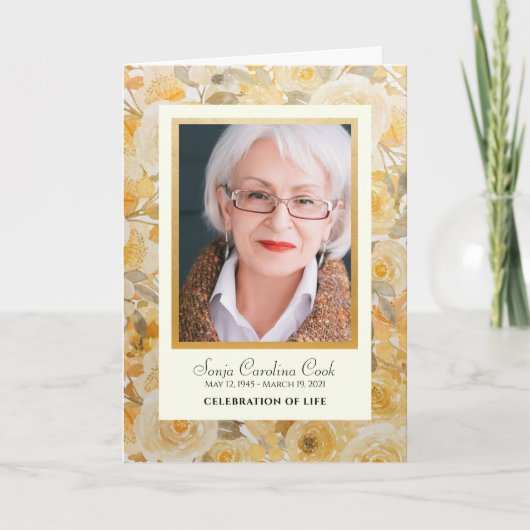 Golden Florals Celebration of Life Programme Programma (Voorkant)