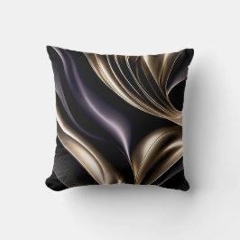 Golden Flow - Luxurious Black and Gold Abstract Kussen