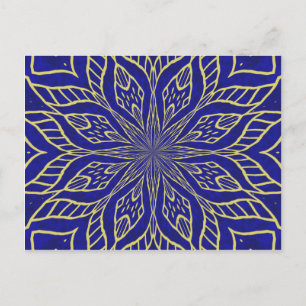 Golden Flower Mandala Briefkaart