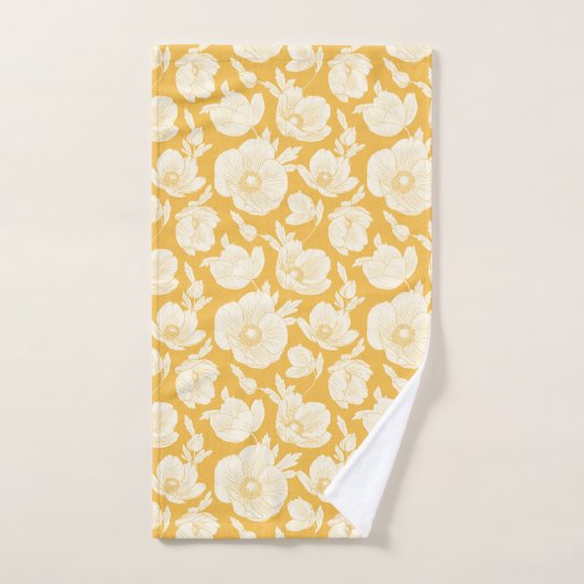 Golden Flower Pattern Bad Handdoek (Handdoek)