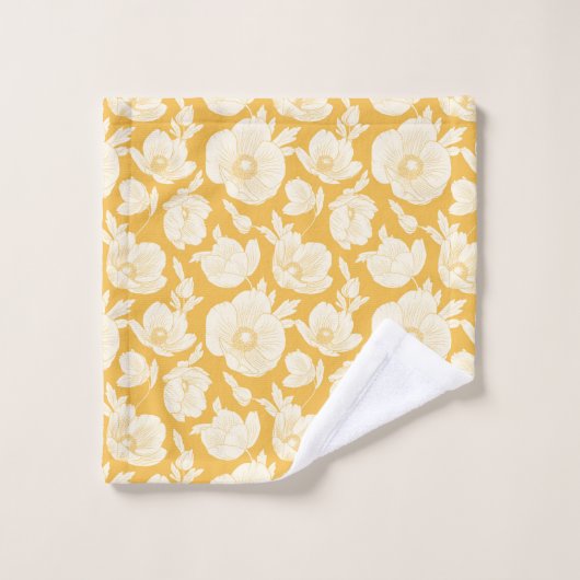 Golden Flower Pattern Bad Handdoek (Wasdoekje)