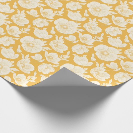 Golden Flower Pattern Cadeaupapier (Hoek)