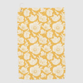 Golden Flower Pattern Golfhanddoek (Voorkant)