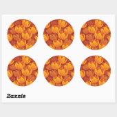 Golden Flower Pattern Ronde Sticker (Vel)