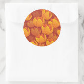 Golden Flower Pattern Ronde Sticker (Tas)