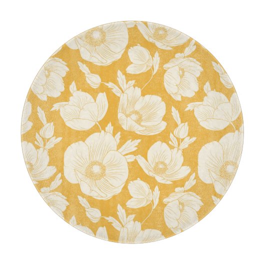 Golden Flower Pattern Snijplank (Voorkant)