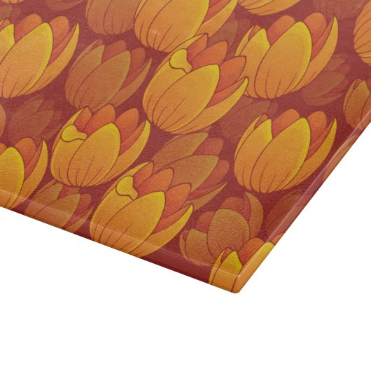 Golden Flower Pattern Snijplank (Hoek)