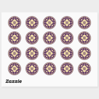Golden Flower Ronde Sticker