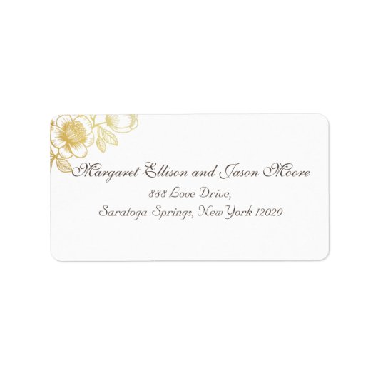 Golden Flowers Address Label (Voorkant)