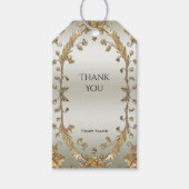 Golden Flowers Gift Label Cadeaulabel (Voorkant)