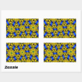 Golden Flowers Pattern Rechthoekige Sticker (Vel)