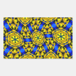  Golden Flowers Pattern Rechthoekige Sticker