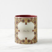 Golden Flowers Red Edelsteen Mok (Midden)