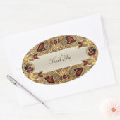 Golden Flowers Red Edelsteen Seal Sticker (Envelop)