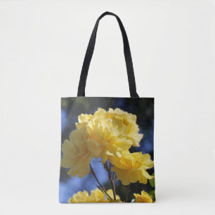 Golden Flowers Rozen Schattige Foto Draagtas