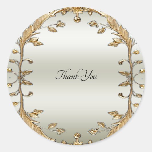 Golden  Flowers Seal Sticker (Voorkant)