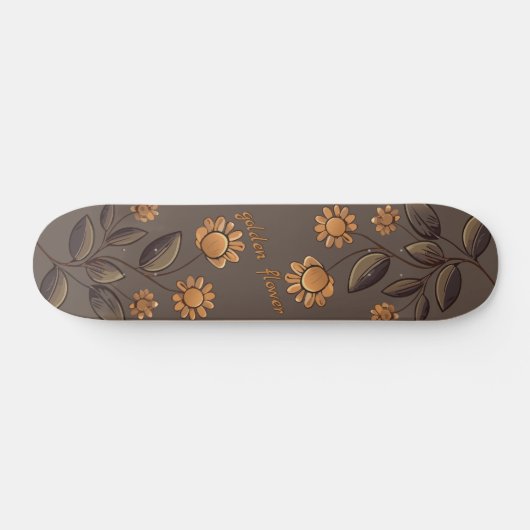 Golden Flowers Skateboard (Horizontaal)