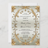 Golden Flowers Verloving Kaart (Voorkant)