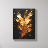 Golden flux metallic splash canvas afdruk (Voorkant)