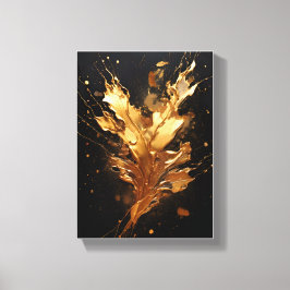 Golden flux metallic splash canvas afdruk