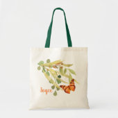Golden Foliage met een Oranje vlinder Tote Bag (Voorkant)