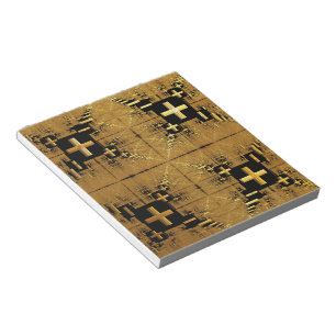Golden Fractal Crosses Notitieblok