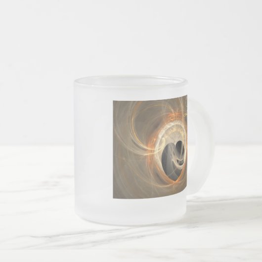 Golden Fractal Heart met Love Mok (Voorkant rechts)