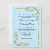 Golden Frame Traditional Blue Invitation (Devant)