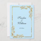 Golden Frame Traditional Blue Invitation (Dos)