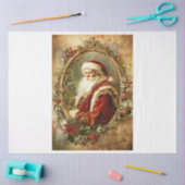 Golden Framed Santa Tissuepapier (Craft)