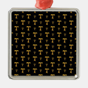 Golden Franciscan Tau Cross Metalen Ornament