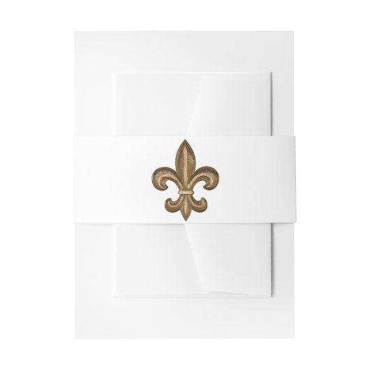 Golden French Fleur De Lis Uitnodigingen Wikkel (Voorkant Voorbeeld)