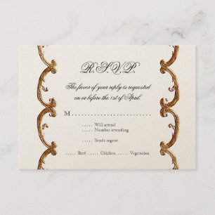 Golden French Swirl RSVP Response 50th Jubileum