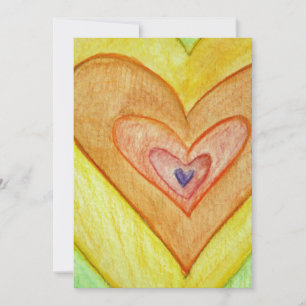 Golden Friendship Hearts Invites or Invites Kaart
