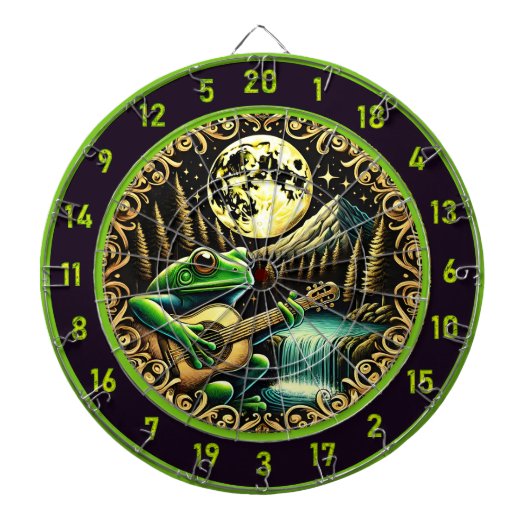 Golden Frog Serenades onder maanlicht Dartbord (Voorkant)