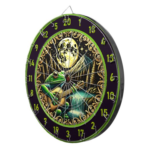 Golden Frog Serenades onder maanlicht Dartbord (Voorkant Rechts)