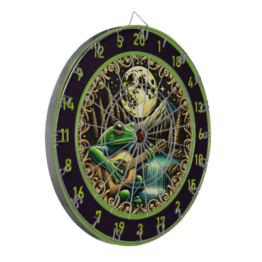 Golden Frog Serenades onder maanlicht Dartbord (Voorkant Links)