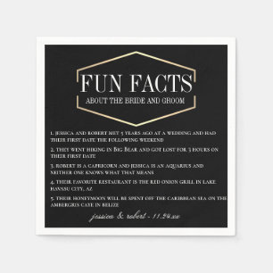 Golden Fun Facts Gepersonaliseerde papieren servet