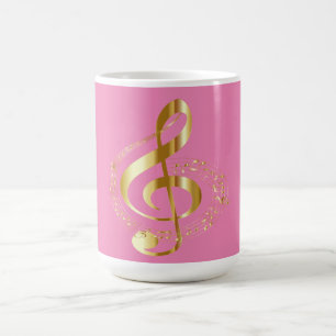 Golden G clef op roze Mok