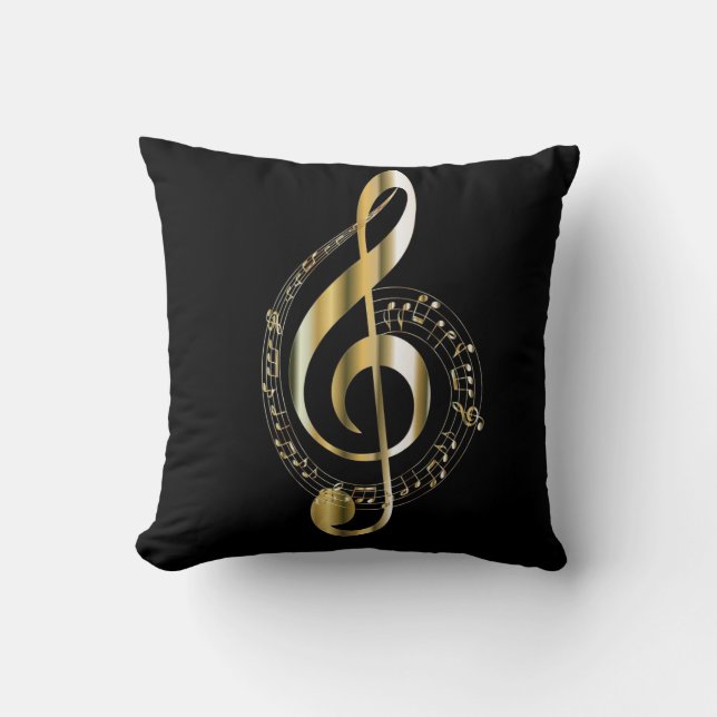 Golden G Clef Pillow Kussen (Voorkant)