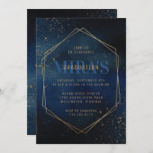 Golden Galaxy Graduation Invitation (Devant / Derrière)